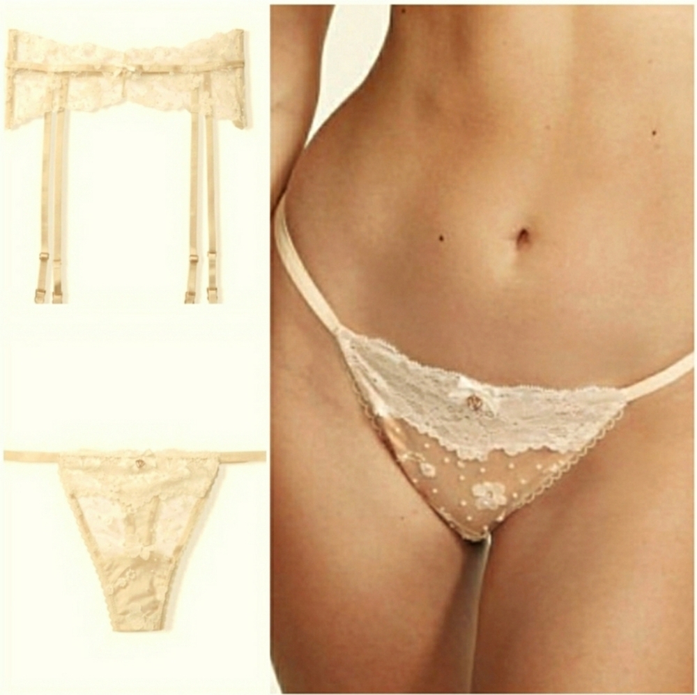 NWT Victorias Secret Dream Angels Garter Belt Set